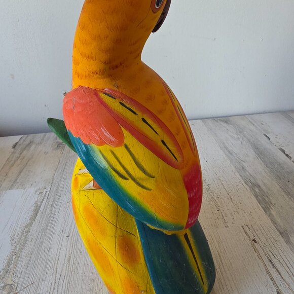 Wooden‎ parrot pineapple sculpture wooden macaw bird tropical figurine - Picture 5 of 9